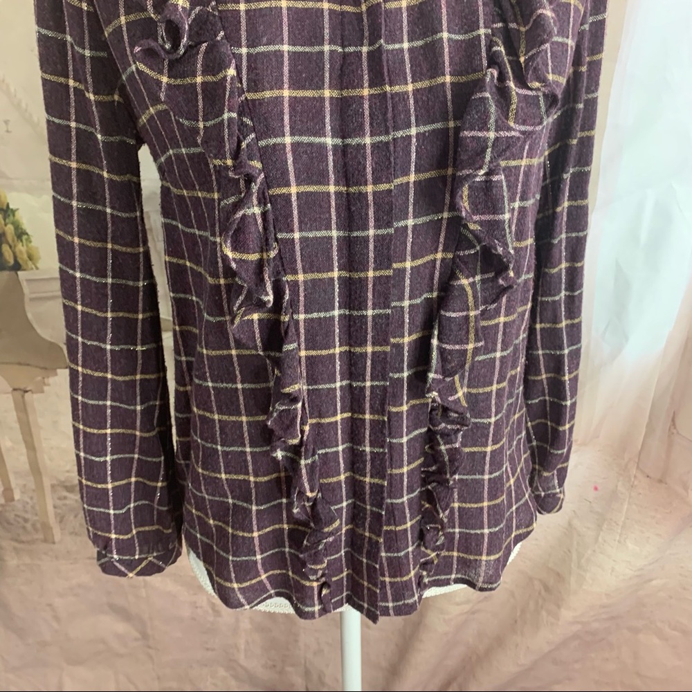 Madewell Plaid Ruffle-Front Top - Picture 7 of 13